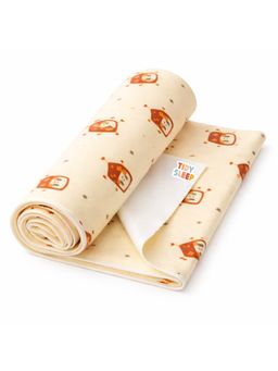 TIDY SLEEP - Beige Printed Fleece Dry Sheet