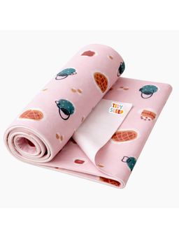 TIDY SLEEP - Pink Printed Fleece Dry Sheet