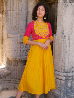 Okhai - Solana Hand Embroidered Pure Cotton Mul Dress