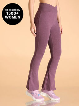 Kica - Criss-Cross Cotton Flare Pants With Slit At Ankle
