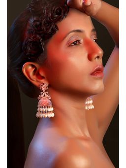 TIZORA - Rose Gold Hand Engraved Jhumkis
