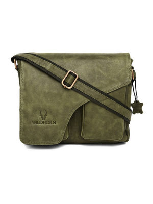 WildHorn Men's Bi-Fold Leather Wallet – Classic Green NAPA Style