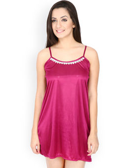 Secret Wish - Women's Pink Baby-Doll Nightdress (Free Size)