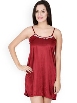 Secret Wish - Women's Maroon Nightdress (Free Size)
