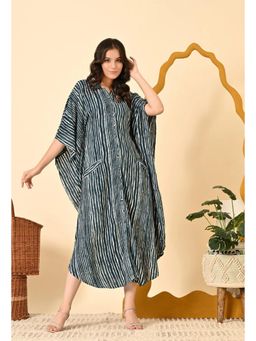 Diiwataa - Blue Striped Kaftan Dress