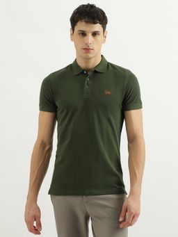 United Colors of Benetton - Faux Leather Patch Polo Collar T-Shirt