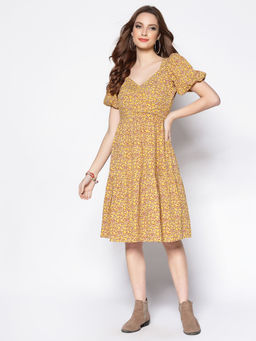 Sera - Yellow Floral Mini Dress