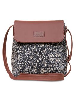 Zouk - Lattice Lace Flap Sling Bag Black