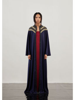 AKHL - Blue Handwoven Dress with Cape (Set of 2)