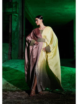 AKHL - Pink Gradient & Dyed Gathered Kaftan Dress