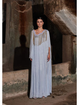 AKHL - Blue Angular Gathered Kaftan Dress