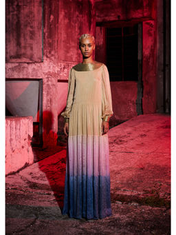 AKHL - Gold Gathered Tier Dress