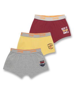 3PIN - Boys Solid Cotton Assorted Trunks (Pack of 3)