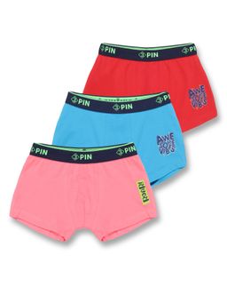3PIN - Boys Solid Cotton Assorted Trunks (Pack of 3)