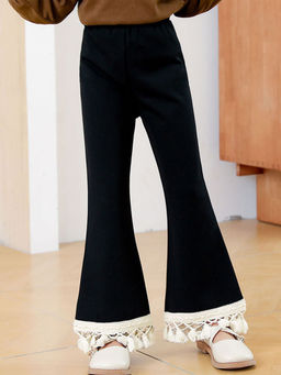 Hopscotch - Girls Black Tassel Embellished Pant