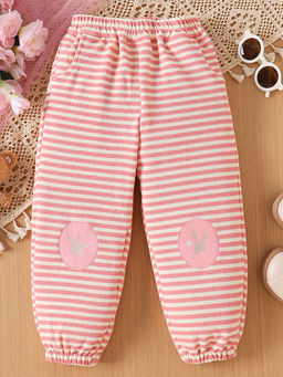 Hopscotch - Girls Pink and White Stripes Print Pants