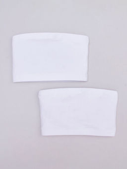 Hopscotch - Girls White Solid Tube Bras - Pack of 2