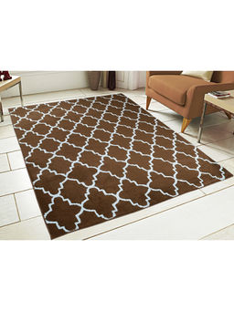 Saral Home - Brown Microfiber Carpet-150x210 cm