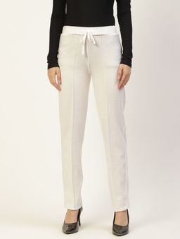 RVK - Women White Knitted Trousers