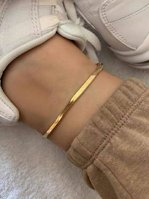 White Lies Snake Anklet - 18k Gold Plated