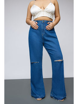 FREAKINS - Curve Classic Throwback Distressed Bootcut Jeans