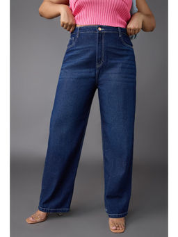 FREAKINS - Curve Timeless Blue Straight Jeans