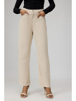 FREAKINS - Beige Classic Straight Leg Jeans