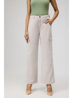 FREAKINS - Ivory Essentials Cargo Denim Jeans