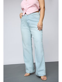 FREAKINS - Curve Soft Blue Straight Fit Jeans