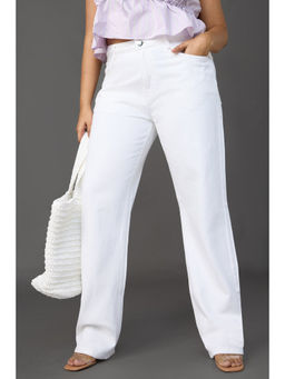 FREAKINS - Curve Arctic Chic White Tapered Jeans