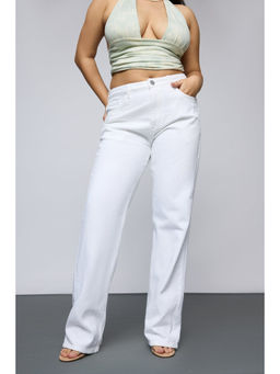 FREAKINS - Curve Arctic Chic White Tapered Jeans