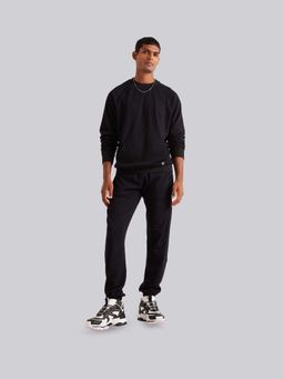 Muvazo - Black Urban Ease Crew Neck Sweatshirt and Joggers Co-Ord (Set of 2)