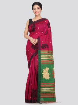 PinkLoom - Women's Cotton Silk Saree With Unstitched Blouse Piece