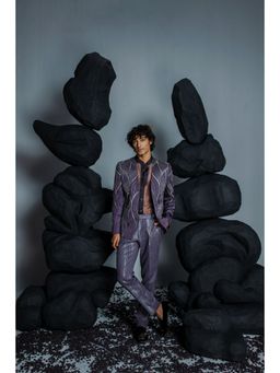 CONTRAST BY PARTH - Purple Symphony Jacket with Shirt & Pant (Set of 3)