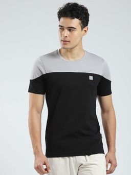 Rock.it - Mens Black Colorblock Round Neck T-Shirt