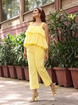 Indian Virasat - Daisy Yellow Cotton Co-Ord (Set of 2)