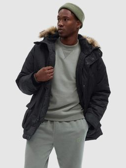 GAP - Mens Hooded Parka Jacket with Fur Detail