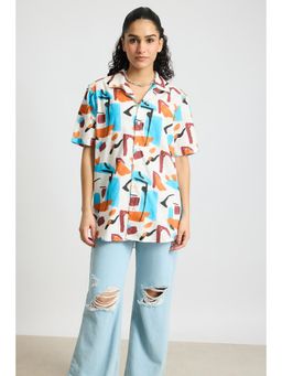 FREAKINS - Abstract Paint Women Resort Shirt