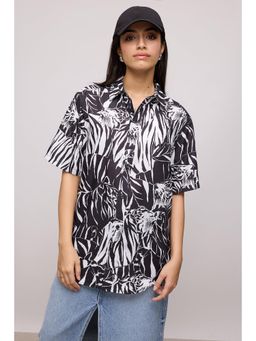 FREAKINS - Safari Black and White Resort Shirt