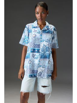 FREAKINS - Women Blue Revise Collar Shirt