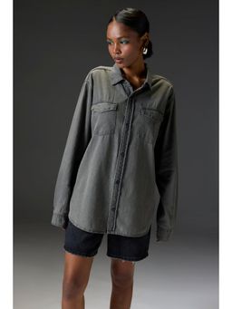 FREAKINS - Washed Grey Denim Women Shirt
