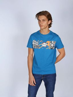 Lee - X Stormtrooper Graphic Print Blue Crew Neck Regular Fit T-Shirt