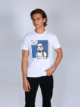 Lee - X Stormtrooper Graphic Print White Crew Neck T-Shirt
