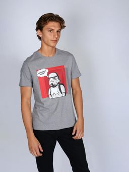 Lee - X Stormtrooper Graphic Print Grey Crew Neck Regular Fit T-Shirt
