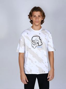 Lee - X Stormtrooper Graphic Print White Crew Neck T-Shirt