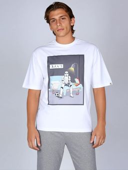 Lee - X Stormtrooper Graphic Print White Crew Neck T-Shirt