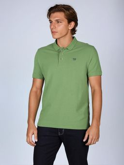 Wrangler - Men Solid Green Collar Regular Fit Polo T-Shirt