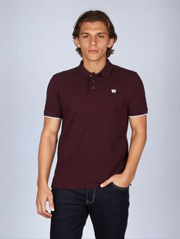 Wrangler - Men Solid Red Collar Regular Fit Polo T-Shirt