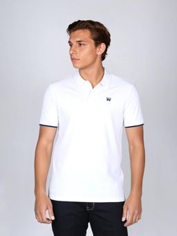 Wrangler - Men Solid White Collar Regular Fit Polo T-Shirt