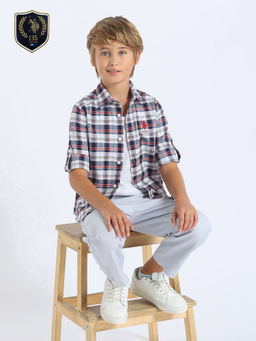 U.S. POLO ASSN. - Boys Gingham Checked Regular Fit Shirt